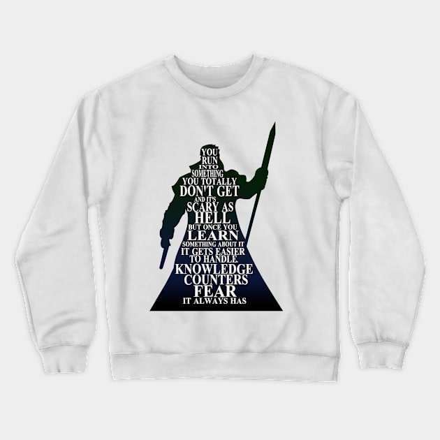 Knowledge Counters Fear Crewneck Sweatshirt by DoctorBadguy